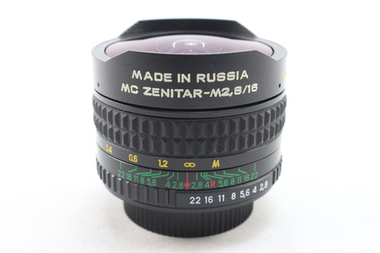【中古(used)】ロシア製 MC ZENITAR-M 16mmF2.8 FISH-EYE (M42マウント)