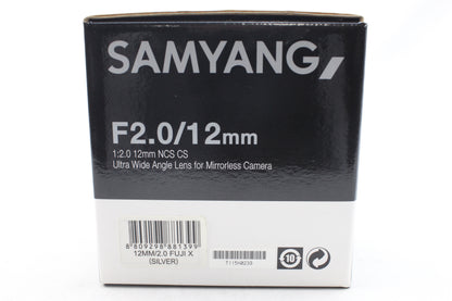 サムヤン 12mm F2.0 NCS CS (フジXマウント/シルバー) ≪新品処分品≫