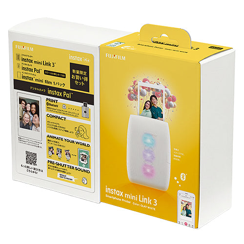 フジフイルム スマートフォン用プリンター “チェキ” instax mini Link3／instax Pal／フィルムセット（クレイホワイト）