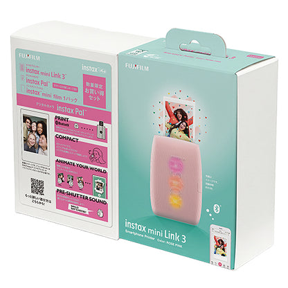 フジフイルム スマートフォン用プリンター “チェキ” instax mini Link3／instax Pal／フィルムセット（ローズピンク）