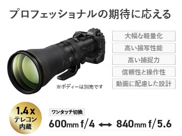 ニコン NIKKOR Z 600mm F4 TC VR S