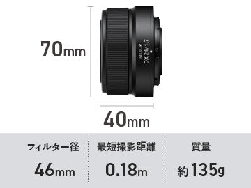 ニコン NIKKOR Z DX 24mm F1.7