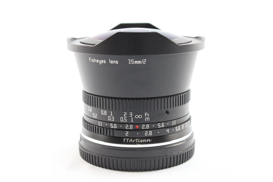 【中古】銘匠光学 TTArtisan 7.5mmF2 C Fisheye (APS-Cサイズ ライカ/パナソニック Lマウント)