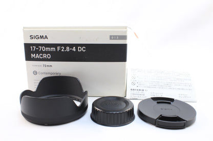 【中古(used)】シグマ 17-70mmF2.8-4 DC MACRO OS HSM | Contemporary (ニコンFマウント/APS-C)