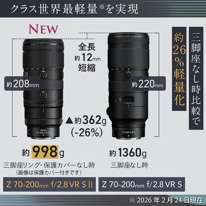 ニコン NIKKOR Z 70-200mm F2.8 VR S Ⅱ