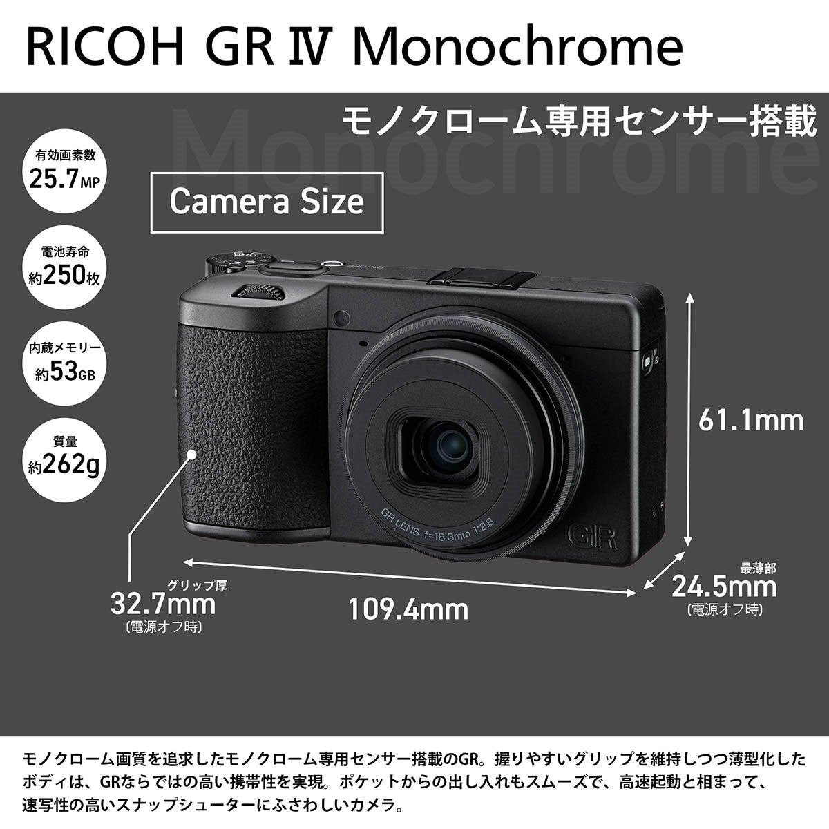 RICOH GR IV Monochrome